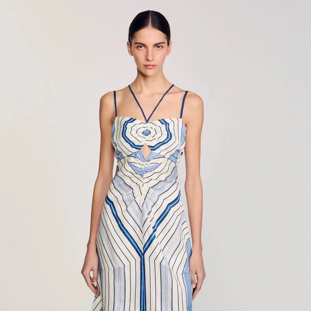 NWT Sandro Spiral Motif Dress w/ broken zipper - Picture 4 of 12